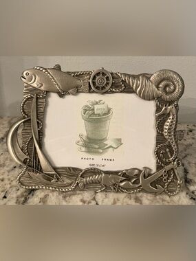 Vintage Pewter Nautical Picture Frame